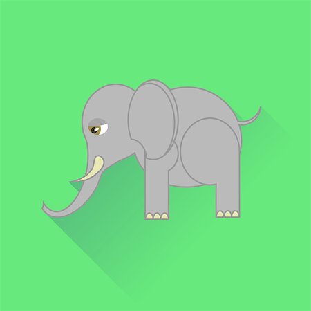 simsearch:400-07232278,k - Elephant Icon Isolated on Green Background. Long Shadow. Foto de stock - Royalty-Free Super Valor e Assinatura, Número: 400-08156515