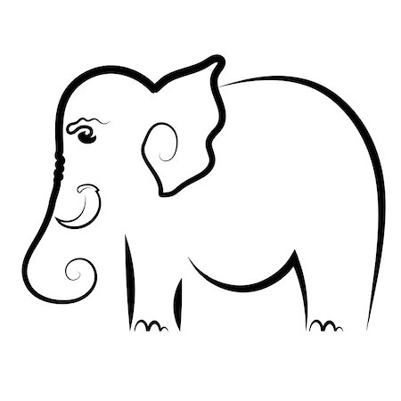 simsearch:400-08933835,k - Big Elephant Symbol Isolated on White Background. Photographie de stock - Aubaine LD & Abonnement, Code: 400-08156520