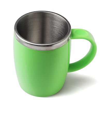 simsearch:630-02220781,k - Stainless Steel Coffee Mug on White Background Foto de stock - Super Valor sin royalties y Suscripción, Código: 400-08156751