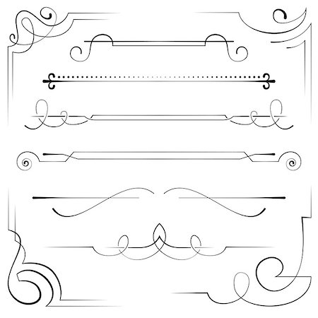 simsearch:400-07427679,k - Vintage set vector frame and border with swirls Foto de stock - Super Valor sin royalties y Suscripción, Código: 400-08157008