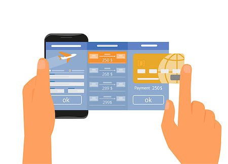 simsearch:400-08157046,k - Human hand holds smartphone with mobile app for booking air passage. Text outlined Stock Photo - Budget Royalty-Free & Subscription, Code: 400-08157046