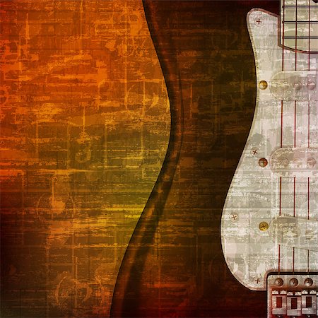 simsearch:400-04617342,k - abstract brown grunge vintage sound background with electric guitar Stock Photo - Budget Royalty-Free & Subscription, Code: 400-08157089