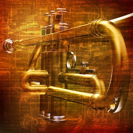 simsearch:400-08159413,k - abstract brown grunge vintage sound background with trumpet Foto de stock - Super Valor sin royalties y Suscripción, Código: 400-08157094