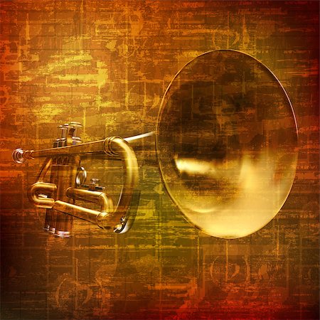 simsearch:400-08159413,k - abstract grunge brown vintage sound background with trumpet Foto de stock - Super Valor sin royalties y Suscripción, Código: 400-08157096