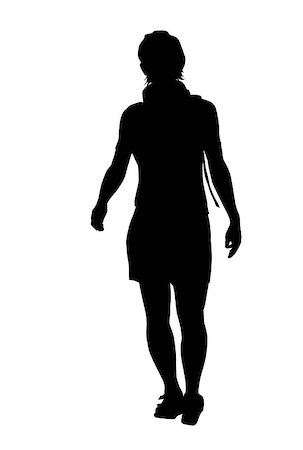 Girl with backpack vector silhouette. EPS 8 Stock Photo - Budget Royalty-Free & Subscription, Code: 400-08157237