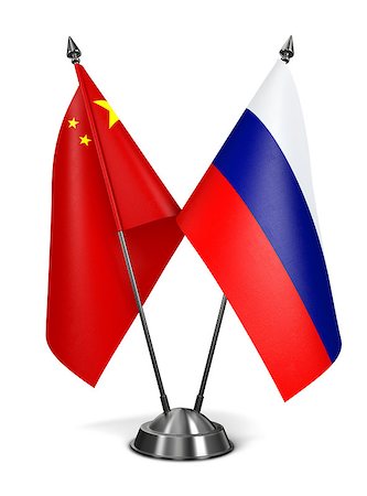simsearch:400-08162232,k - China and Russia - Miniature Flags Isolated on White Background. Stock Photo - Budget Royalty-Free & Subscription, Code: 400-08157403