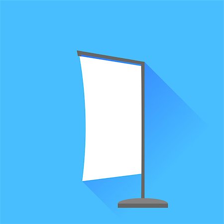 Beach White  Banner Isolated on Blue Background. Long. Shadow. Stock Photo - Budget Royalty-Free & Subscription, Code: 400-08157472