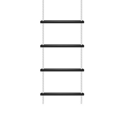 Rope ladder in white and black design on white background Stock Photo - Budget Royalty-Free & Subscription, Code: 400-08157515