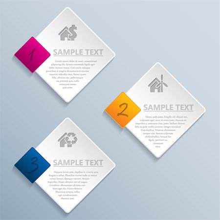 simsearch:400-07620578,k - Abstract rhomb infographic design with icons and description Fotografie stock - Microstock e Abbonamento, Codice: 400-08157633