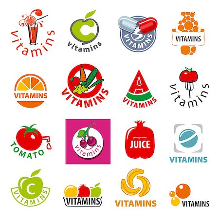 simsearch:400-07218151,k - biggest collection of vector logos vitamins Fotografie stock - Microstock e Abbonamento, Codice: 400-08157738