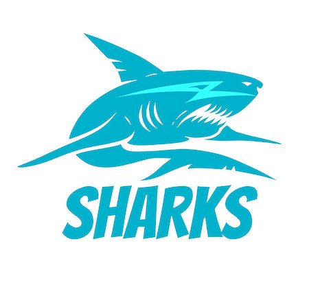 simsearch:400-08998942,k - Logo with blue shark Fotografie stock - Microstock e Abbonamento, Codice: 400-08158154