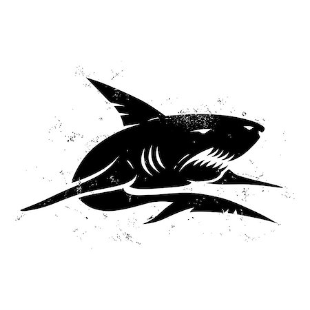 simsearch:400-04864072,k - Logo with blue shark Stockbilder - Microstock & Abonnement, Bildnummer: 400-08158153