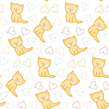 simsearch:400-07219167,k - Seamless pattern - funny cartoon kittens. Vector illustration. Stock Photo - Budget Royalty-Free & Subscription, Code: 400-08158285
