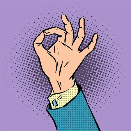 simsearch:400-08196064,k - gesture sign okay pop art comics retro style Halftone. Imitation of old illustrations Stock Photo - Budget Royalty-Free & Subscription, Code: 400-08158415