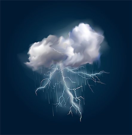 firin (artist) - Very realistic vector cloud and lightnings, possible to change the size. Foto de stock - Super Valor sin royalties y Suscripción, Código: 400-08158519