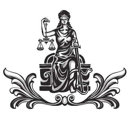 Femida - lady justice,  graphic vector illustration Photographie de stock - Aubaine LD & Abonnement, Code: 400-08158525