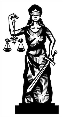 firin (artist) - Femida - lady justice,  graphic vector illustration Foto de stock - Super Valor sin royalties y Suscripción, Código: 400-08158522