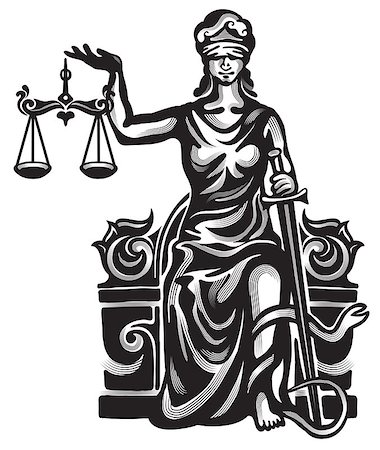 firin (artist) - Femida - lady justice,  graphic vector illustration Foto de stock - Super Valor sin royalties y Suscripción, Código: 400-08158523