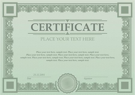 Certificate or coupon template with vintage border Stock Photo - Budget Royalty-Free & Subscription, Code: 400-08158534