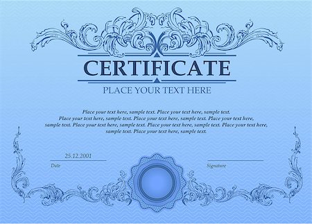 simsearch:400-06327746,k - Certificate or coupon template with vintage border Stock Photo - Budget Royalty-Free & Subscription, Code: 400-08158532