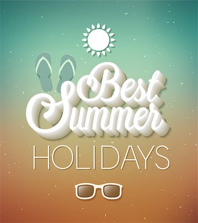 simsearch:400-08647286,k - Best Summer Holidays typographic design. Vector illustration. Foto de stock - Super Valor sin royalties y Suscripción, Código: 400-08158598