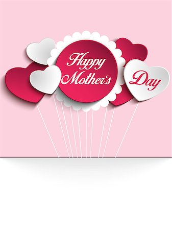 simsearch:400-09113728,k - Vector - Happy Mother Day Heart Tag Background Photographie de stock - Aubaine LD & Abonnement, Code: 400-08158639