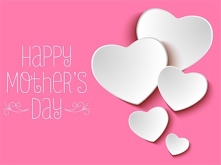 simsearch:400-09114178,k - Vector - Happy Mother Day Heart Background Photographie de stock - Aubaine LD & Abonnement, Code: 400-08158633