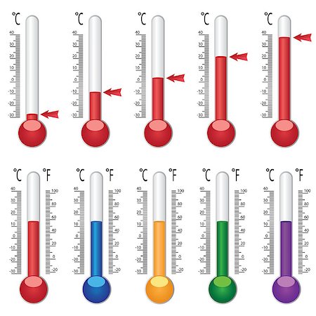 freezing thermometer - Set of thermometers with coloured liquid on the white background. Also available as a Vector in Adobe illustrator EPS 8 format, compressed in a zip file. Stock Photo - Budget Royalty-Free & Subscription, Code: 400-08159074
