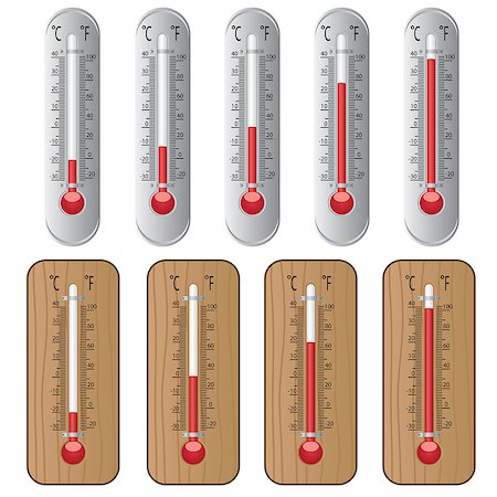 freezing thermometer - Set of thermometers on the white background. Also available as a Vector in Adobe illustrator EPS 8 format, compressed in a zip file. Stock Photo - Budget Royalty-Free & Subscription, Code: 400-08159075