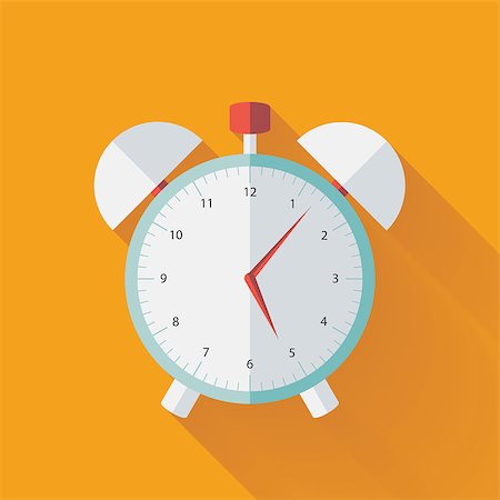 simsearch:400-04801462,k - Alarm clock flat icon over yellow. Vector illustration Stock Photo - Budget Royalty-Free & Subscription, Code: 400-08159157