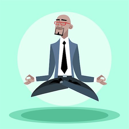 student and teacher illustrations - African businessman quiet hangs in the air like a yogi. Confidence and business Stock Photo - Budget Royalty-Free & Subscription, Code: 400-08159490