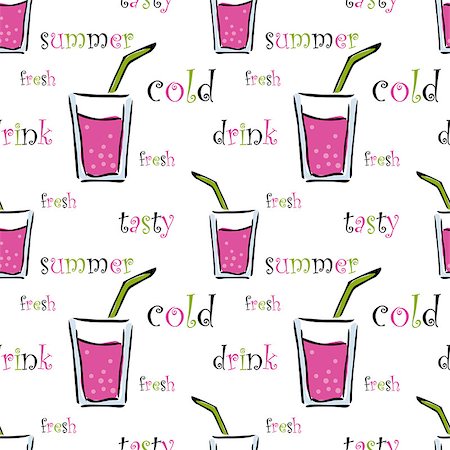 party beverage sketches - summer seamless pattern  with glasses with cocktail on beach party Stock Photo - Budget Royalty-Free & Subscription, Code: 400-08159768