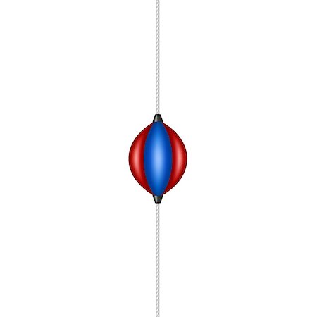 simsearch:400-07036748,k - Punching bag holding by elastic rope on white background Foto de stock - Royalty-Free Super Valor e Assinatura, Número: 400-08159884