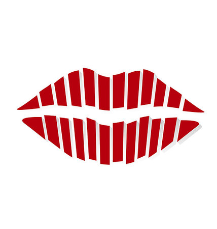 simsearch:400-04611645,k - Retro red kiss on a white background Photographie de stock - Aubaine LD & Abonnement, Code: 400-08159904