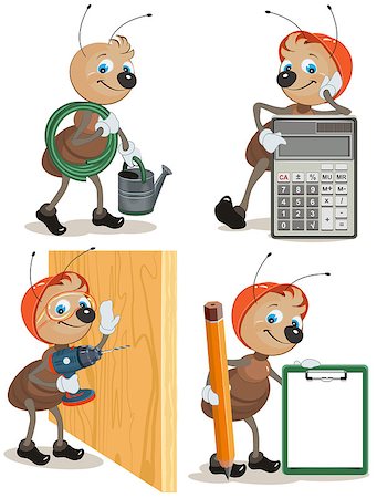 engineers hat cartoon - Set ant worker. Illustration in vector format Stock Photo - Budget Royalty-Free & Subscription, Code: 400-08159901