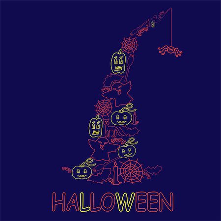 Halloween design from stroke elements - Vector Illustration Foto de stock - Super Valor sin royalties y Suscripción, Código: 400-08159968