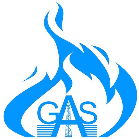 Abstract icon gas industry. Illustration on white background. Stock Photo - Budget Royalty-Free & Subscription, Code: 400-08151206