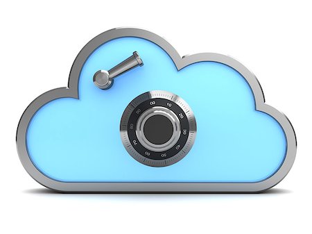 simsearch:400-05176646,k - 3d illustration of cloud with combination lock, protected storage concept Foto de stock - Super Valor sin royalties y Suscripción, Código: 400-08152465