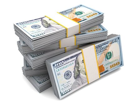 simsearch:400-04392041,k - hundred dollar bills in packs over white background Foto de stock - Royalty-Free Super Valor e Assinatura, Número: 400-08152488