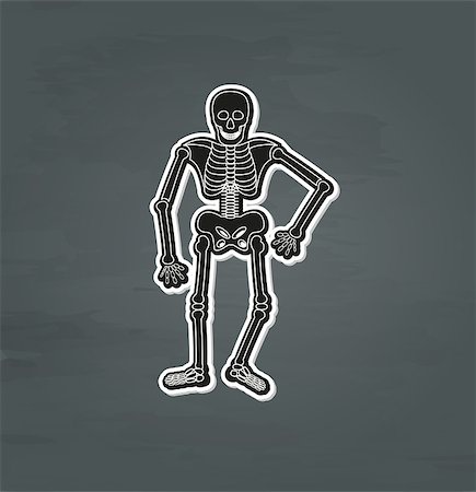 simsearch:400-05364333,k - black human skeleton on dark background, vector Fotografie stock - Microstock e Abbonamento, Codice: 400-08152589