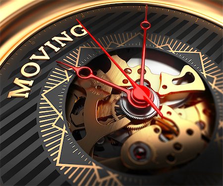 simsearch:400-07830623,k - Moving on Black-Golden Watch Face with Closeup View of Watch Mechanism. Fotografie stock - Microstock e Abbonamento, Codice: 400-08152640