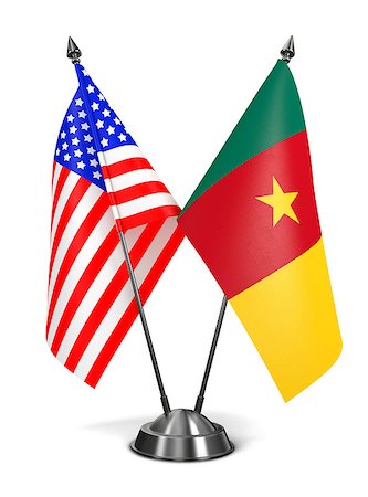 simsearch:400-08162232,k - USA and Cameroon - Miniature Flags Isolated on White Background. Stock Photo - Budget Royalty-Free & Subscription, Code: 400-08152690