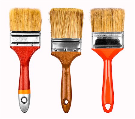 collection of new paint brushes on a white background isolation Photographie de stock - Aubaine LD & Abonnement, Code: 400-08152859