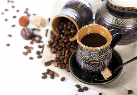 Coffee Espresso. Cup Of Coffee  on the white background Fotografie stock - Microstock e Abbonamento, Codice: 400-08153245