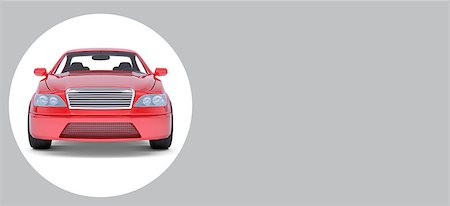 simsearch:400-08161703,k - Red car in white circle on isolated grey background Photographie de stock - Aubaine LD & Abonnement, Code: 400-08164157