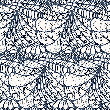 simsearch:400-07836785,k - Black and white seamless pattern in doodle style. Zentangle pattern.  Vector illustration. Stock Photo - Budget Royalty-Free & Subscription, Code: 400-08164366