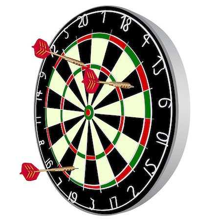 dart board competition - Color Darts aim with darts. Stock Photo - Budget Royalty-Free & Subscription, Code: 400-08164496