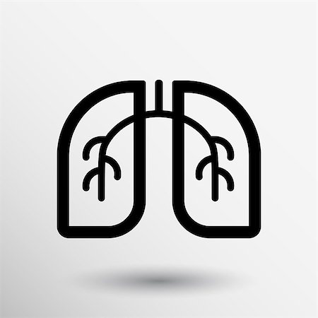 Lungs icon isolated on white background. VECTOR art. Stockbilder - Microstock & Abonnement, Bildnummer: 400-08164561