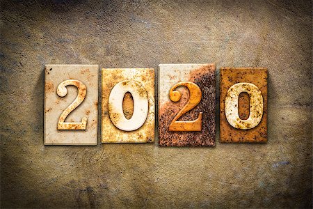 simsearch:400-08166276,k - The word "2020" written in rusty metal letterpress type on an old aged leather background. Stock Photo - Budget Royalty-Free & Subscription, Code: 400-08164740
