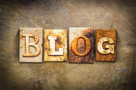 simsearch:400-08166276,k - The word "BLOG" written in rusty metal letterpress type on an old aged leather background. Stock Photo - Budget Royalty-Free & Subscription, Code: 400-08164777